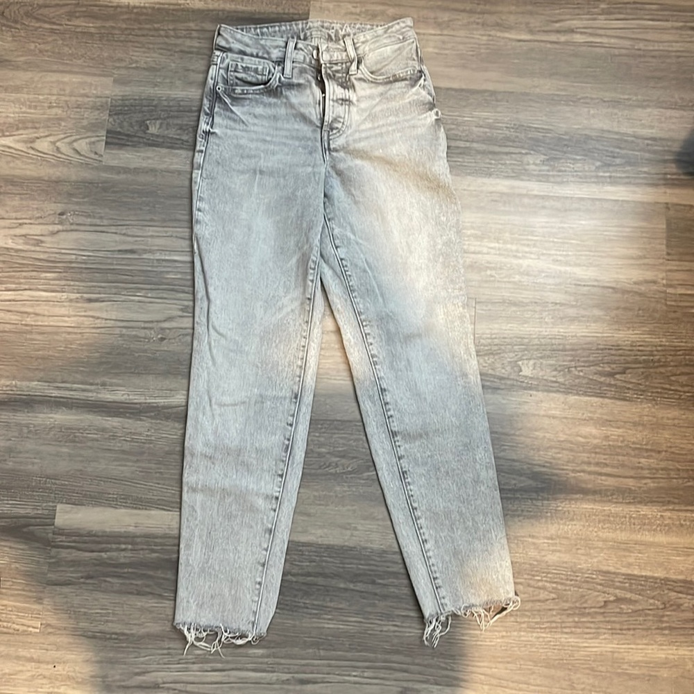Old Navy Gray High Rise O.G. Straight Jeans